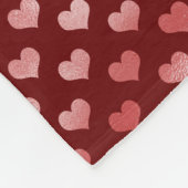 Roze rode harten ombre fleece deken (Hoek)