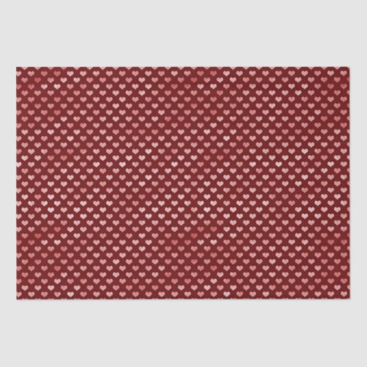 Roze rode harten Ombre Tissuepapier (Voorkant)