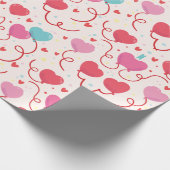  roze rode harten patroon cadeaupapier (Hoek)