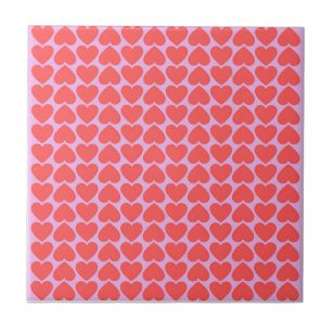 Roze rode hartritme Y2K-patroon Tegeltje