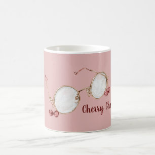 Roze Rode Kersen Charme Bril Koffiemok