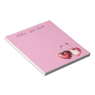 Roze Rode Kersen Harten Notitieblok