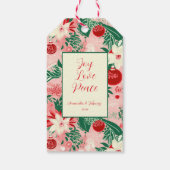 Roze Rode Kerstmis Cadeaulabel (Achterkant)