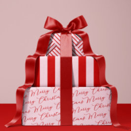 Roze rode klassieke strepen inpakpapier vel