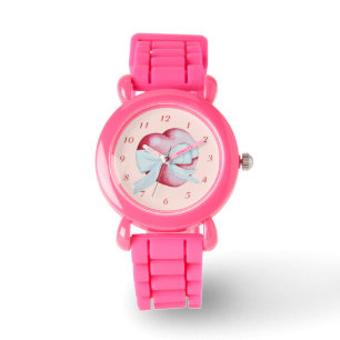 roze rode liefde hart en witte boog horloge