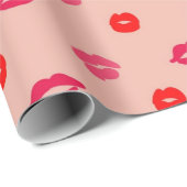Roze rode lippatroon Valentijnsdag Cadeaupapier (Rol Hoek)