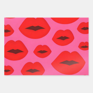 Roze & Rode Lippen Inpakpapier Vel