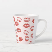 Roze rode lippen kus latte mok (Rechts)