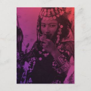 Roze rode Maghreb Ouled Naïl Berber Girl Vrouw Pos Briefkaart