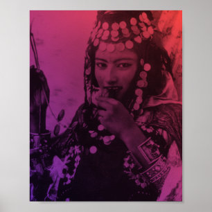 Roze rode Maghreb Ouled Naïl Berber Girl Vrouw Pos Poster