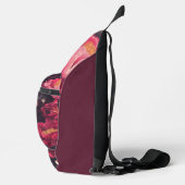 Roze rode natuur bloem  patroon, monogram sling bag (Rechts)