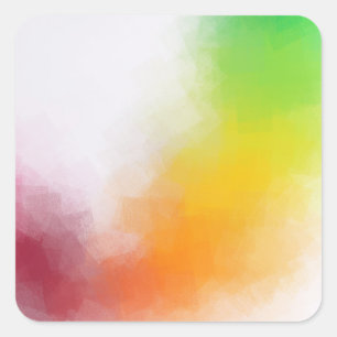 Roze rode Oranje Blauw Groen Abstract Kunst Vierkante Sticker