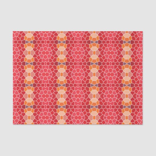 Roze rode Oranje patroon Tissuepapier (Voorkant)