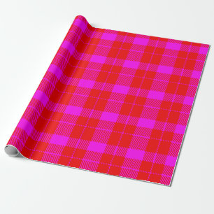 Roze & Rode Plaid Cadeaupapier