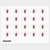 Roze rode poten Harde Pug Dog Valentijnse Hart Sticker (Vel)