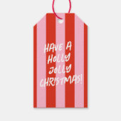 Roze Rode Retro Kerstcadeau Label Cadeaulabel (Voorkant)