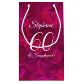 Roze rode Rose 60 en Sensational Birthday Party Klein Cadeauzakje (Achterkant)