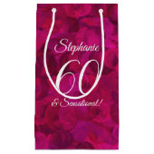 Roze rode Rose 60 en Sensational Birthday Party Klein Cadeauzakje (Voorkant)