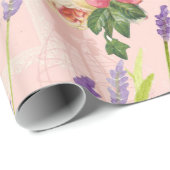  roze rode roze vogelgrieppatroon cadeaupapier (Rol Hoek)