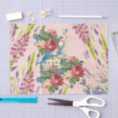  roze rode roze vogelgrieppatroon tissuepapier (Craft)