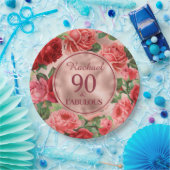  Roze Rode Rozen 90 en Fabulous Paper Bord (Feest)