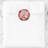 Roze Rode Rozen 90 en Fabulous Ronde Sticker (Tas)