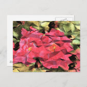 Roze rode rozen Abstracte Cubist Briefkaart (Voorkant / Achterkant)