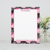  roze rode rozen bloemmotief (Staand voorkant)