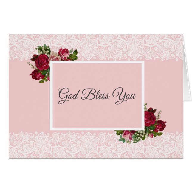 Roze rode rozen Lily van de Valley White Lace (Voorkant Horizontaal)