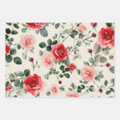  roze rode rozen Moederdag Inpakpapier Vel (Voorkant 2)