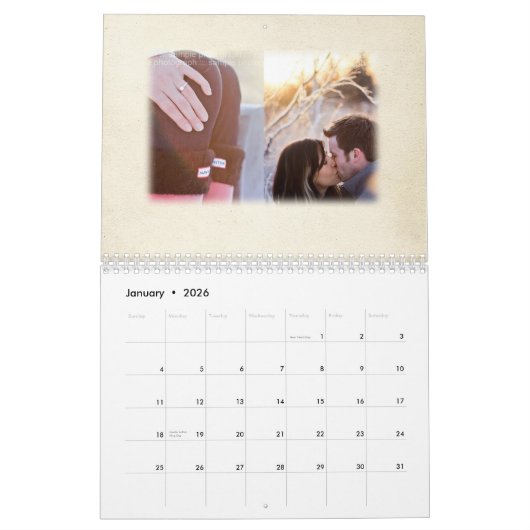 Roze rode Rozen Weddenschap Kalender (Jan 2026)