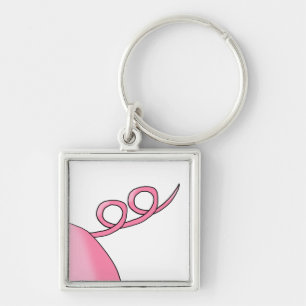 Roze rode staart sleutelhanger