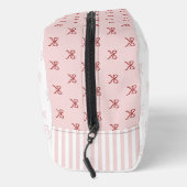 Roze & Rode Strik Patroon Coquette Cosmetica Toilettasje (Rechts)