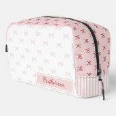 Roze & Rode Strik Patroon Coquette Cosmetica Toilettasje (Rechterhoek)