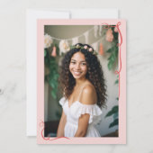 Roze rode strikken illustraties Vrijgezellenfeest Kaart (Achterkant)