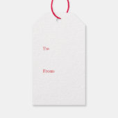 Roze rode strikken Kerstmis Cadeaulabel (Achterkant)