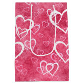 Roze rode Valentijn Gepersonaliseerd Medium Cadeauzakje (Achterkant)