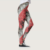 Roze rode visbladeren herfstmuur leggings (Rechts)