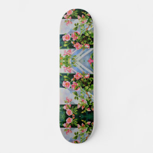 Roze rode waterverf rozen skateboard