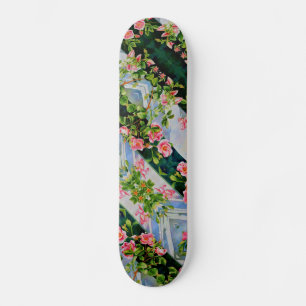 Roze rode waterverf rozen skateboard