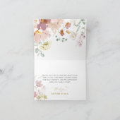 Roze & Rode Wildbloemen Dank u kaart (Binnen)