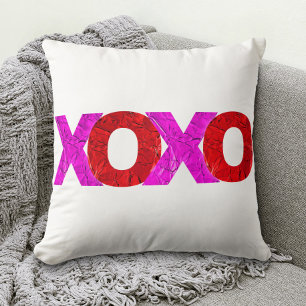 Roze rode XOXO Valentijn's Day Bold Modern Graphic Kussen