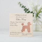  Roze Rodle Silhouette Baby Uitnodiging (Staand voorkant)