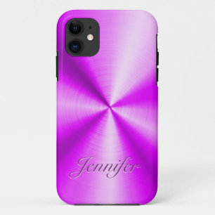 Roze Roestvrij staal Glanzende Metallic Bloemen iPhone 11 Hoesje