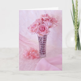 Roze rog II Feestdagen Kaart