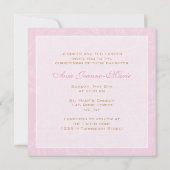 Roze Rol Christening Uitnodiging (Achterkant)