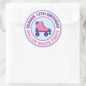 Roze roller schaats Verjaardagsfeestje stickers vo (Tas)