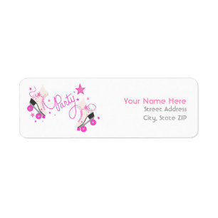 Roze Roller Schaatsen Birthday Party Adresetikette Etiket