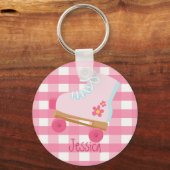 Roze Rollerskates-Sleutelhanger Sleutelhanger (Voorkant)