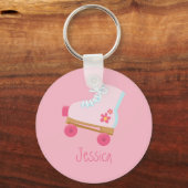 Roze Rollerskates-Sleutelhanger Sleutelhanger (Voorkant)